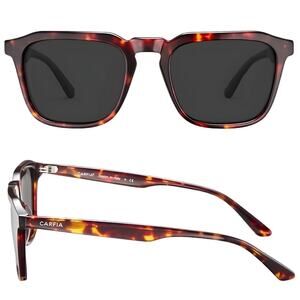Retro 60s Square Polarized Sunglasses Tortoise Frame Grey Lenses for Driving